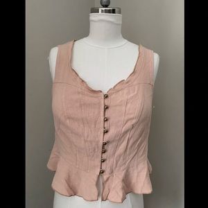 Light pink Sleeveless Tank Top Blouse, Medium